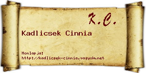 Kadlicsek Cinnia névjegykártya